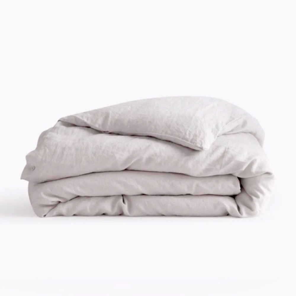 NWOT Quince European Linen King Duvet Cover in Light Grey